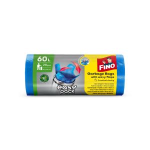 Vrecia zaväzovacie FINO Easy pack 60L, 18 mic., 60 x 66 cm, modré (20 ks)