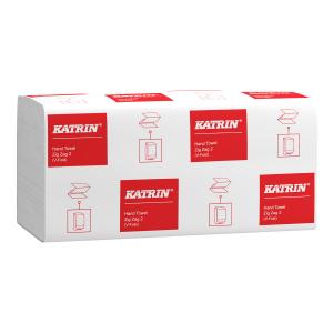 Papierové utierky skladané ZZ 2-vrstvové KATRIN 100% celulóza Handy pack biele (20 bal.)