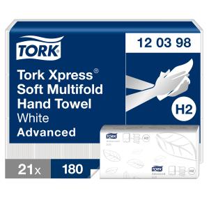 Papierové utierky skladané ZZ 2-vrstv. TORK Xpress Multifold splachovacie H2 (21bal.)