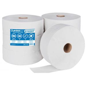 Toaletný papier Primasoft, 28 cm, 2-vrstvový biely celulóza, návin 257 m (6 ks)