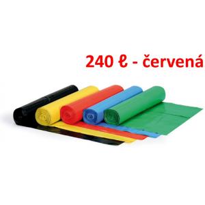 Vrece 240L 80 mic. 100 x 125 cm, HDPE červené (1ks)