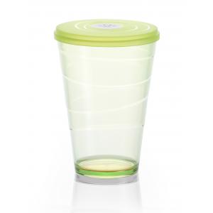 Pohár plastový s viečkom myDRINK 400ml zelená