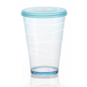 Pohár plastový s viečkom myDRINK 400ml modrá