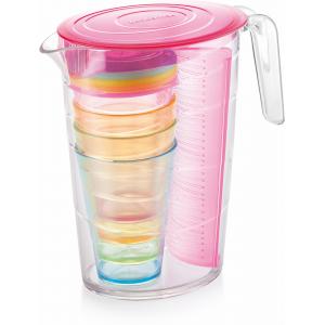 Džbán myDRINK 2,5l a 4 poháre, ružová