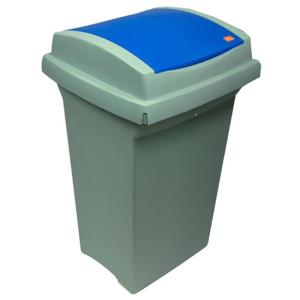 Kôš plastový na triedený odpad - s modrým vekom, 50 l