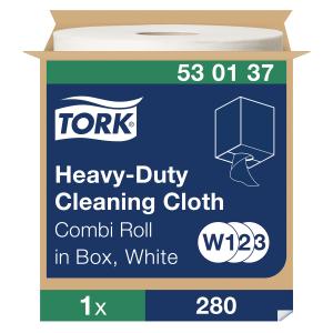 Čistiaca utierka 1-vrstv. TORK Heavy-Duty biela, návin 107 m