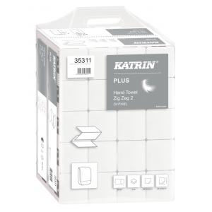 Papierové utierky skladané ZZ 2-vrstvove KATRIN Plus super Handy pack biele