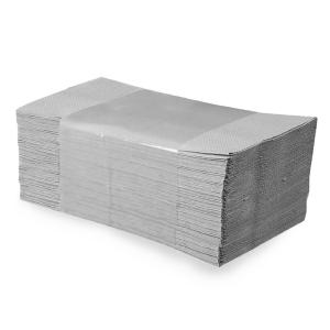 Papierové utierky skladané ZZ 1-vrstvové sivé recykel (20 bal.)