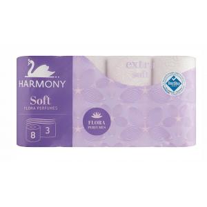 Toaletný papier 3-vrstvový Harmony Soft FLORA Parfumes biely 8 ks