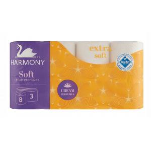 Toaletný papier 3-vrstvový Harmony Soft CREAM Perfumes biely 8 ks