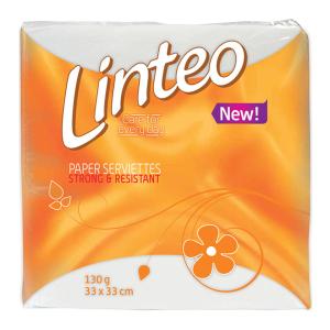 Servítky 1-vrstvové Linteo Classic 33x33cm, 130gr, biele