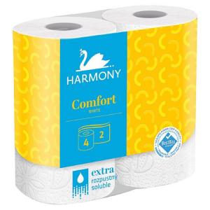 Toaletný papier 2-vrstvový Harmony Comfort biely, návin 20,5 m (4 ks)