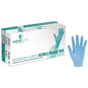 Rukavice jednorazové, nitrilové, nepudrované, modré INFINITT TOUCH veľ.8/M (100 ks)