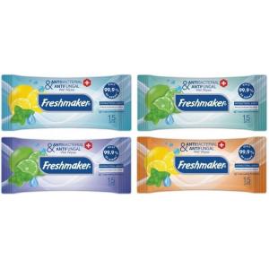 Antibakteriálne vlhčené utierky Freshmaker citrón/mentol (15 ks)