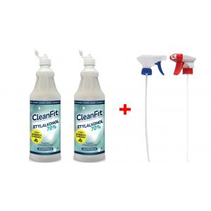 Pack dezinfekcií CleanFit na ruky (1l+1l Etyalkohol citrus + 2 rozprašovače)
