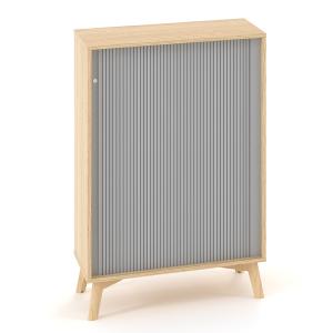 Policová skriňa ALFA ROOT, žalúziové dvere RAL9010, 2 police, 80x45x121,5cm, dub