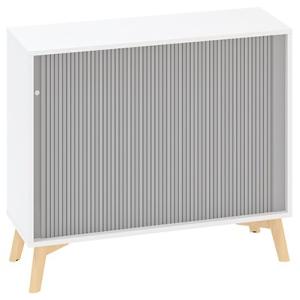 Policová skriňa ALFA ROOT, žalúziové dvere RAL9010, 1 polica, 100x45x88,7cm, biela