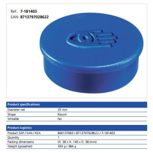 Magnet 35 mm modrý 2500 g 10 ks