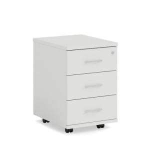 Mobilný kontajner BASIC, 3-zásuvkový so zámkom, 41x61x50cm, biela