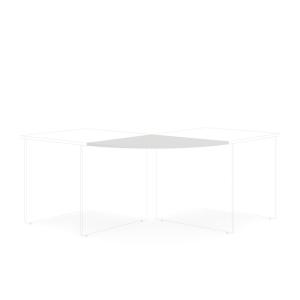 Doplnkový stôl bez nohy BASIC, 80x2,2x80cm, biela