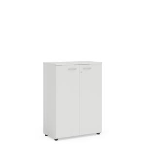 Policová skriňa BASIC, so zámkom, 80x40x111,7cm, biela