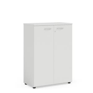 Policová skriňa BASIC, so zámkom, 80x40x111,7cm, biela