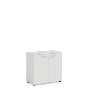 Policová skriňa BASIC, so zámkom, 80x40x76,5cm, biela