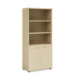 Policová skriňa BASIC, kombinovaná, so zámkom, 80x40x182,1cm, breza
