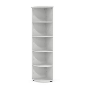 Policová skriňa BASIC, otvorená, rohová, 40x40x182,1cm, biela