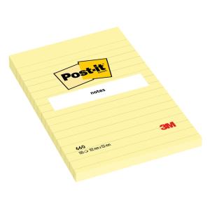 Samolepiaci bloček Post-it 102x152 žltý linajky
