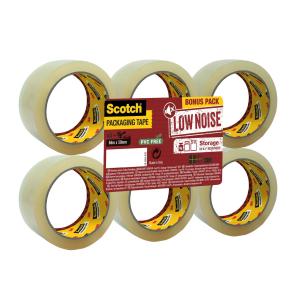 Baliaca páska Scotch s tichým odvíjaním, neobsahuje PVC, transparentná, 48mm x 50m, 6 roliek