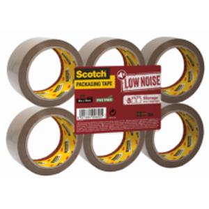 Baliaca páska Scotch s tichým odvíjaním, neobsahuje PVC, hnedá, 48mm x 50m, 6 roliek