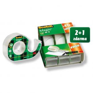 Lepiaca páska Scotch Magic 19mm x 7,5m s dispenzorom 2+1 zdarma