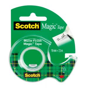 Lepiaca páska Scotch Magic neviditeľná popisovateľná 19mm x 7,5m s dispenzorom