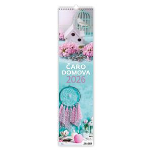 Nástenný kalendár Čaro domova - viazanka 12 x 48 cm 2026