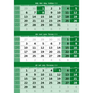 Trojmesačný kalendár zelený 2024