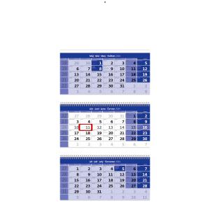 Trojmesačný kalendár modrý so špirálou 2023