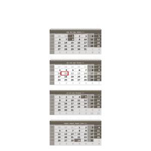 Štvormesačný kalendár so špirálou šedý 2024