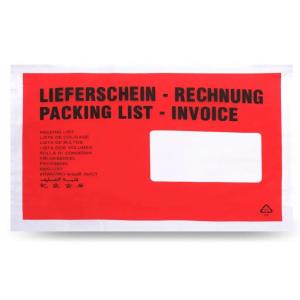 Vrecká na sprievodky C5 160x240mm nalepovacie červené 250ks