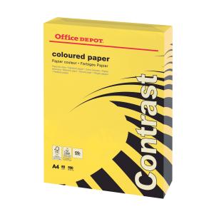 Farebný papier Office Depot A4, intenzívna žltá, 80 g/m2