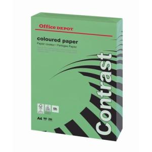 Farebný papier Office Depot Contrast A4 intenzívna zelená 160g 250 listov