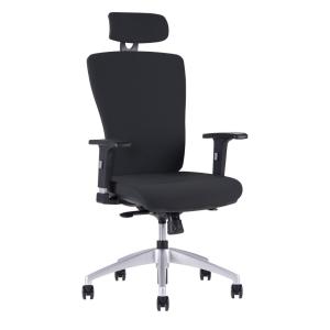 Kancelárska stolička HALIA SP s podhlavníkom + podrúčky, čierna 2628