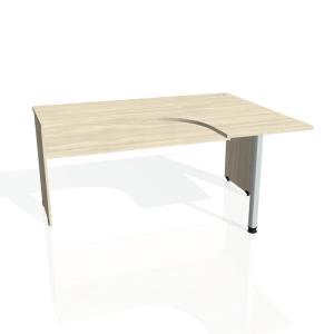 Pracovný stôl Gate, ergo, ľavý, 160x75,5x120 cm, agát/agát