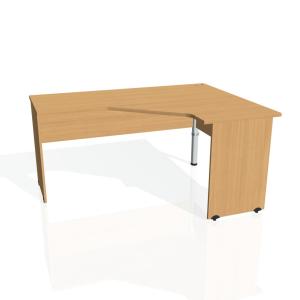 Pracovný stôl Gate, ergo, ľavý, 160x75,5x120 cm, buk/buk