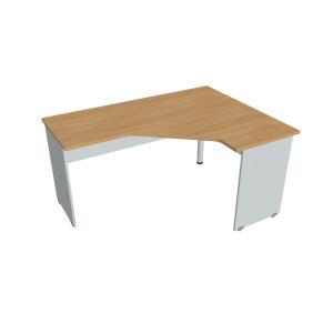 Pracovný stôl Gate, ergo, ľavý, 160x75,5x120 cm, dub/sivá