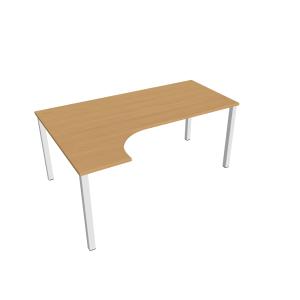 Pracovný stôl Uni, ergo, pravý, 180x75,5x120 cm, buk/biela