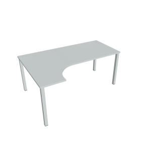 Pracovný stôl Uni, ergo, pravý, 180x75,5x120 cm, sivá/sivá