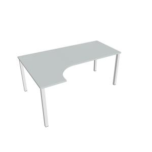 Pracovný stôl Uni, ergo, pravý, 180x75,5x120 cm, sivá/biela