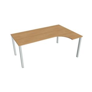 Pracovný stôl Uni, ergo, ľavý, 180x75,5x120 cm, dub/sivá