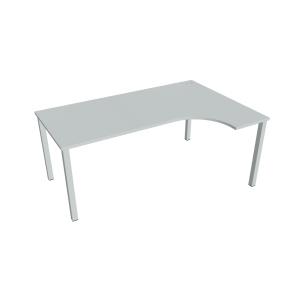 Pracovný stôl Uni, ergo, ľavý, 180x75,5x120 cm, sivá/sivá